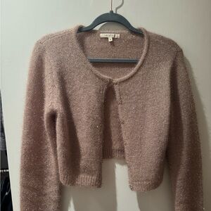 Elegant Tan Sparkle Women's Sweater